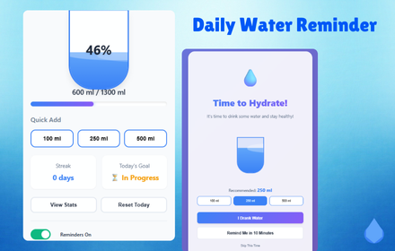 Daily Water Reminder Extension